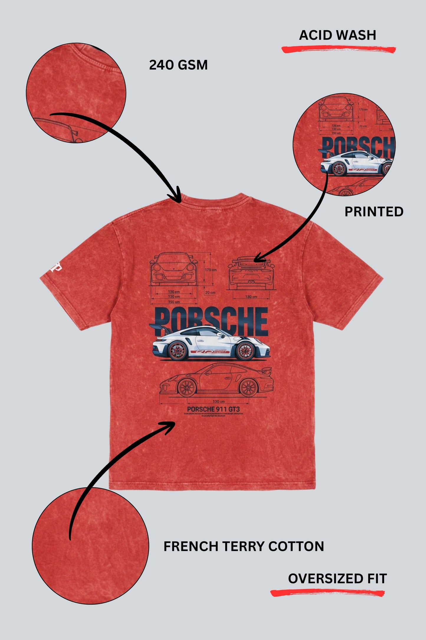 Oversized T-Shirt: Porsche 911