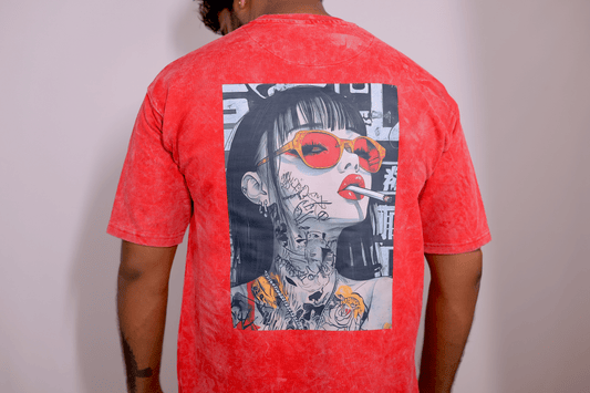 Oversized Acid Washed T-Shirt: Graffiti glam