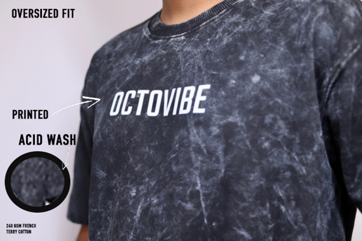 Oversized Acid Washed T-Shirt: Octovibe.