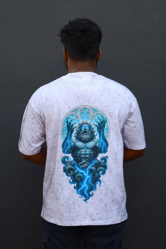 Oversized Acid Washed T-Shirt: Zeus