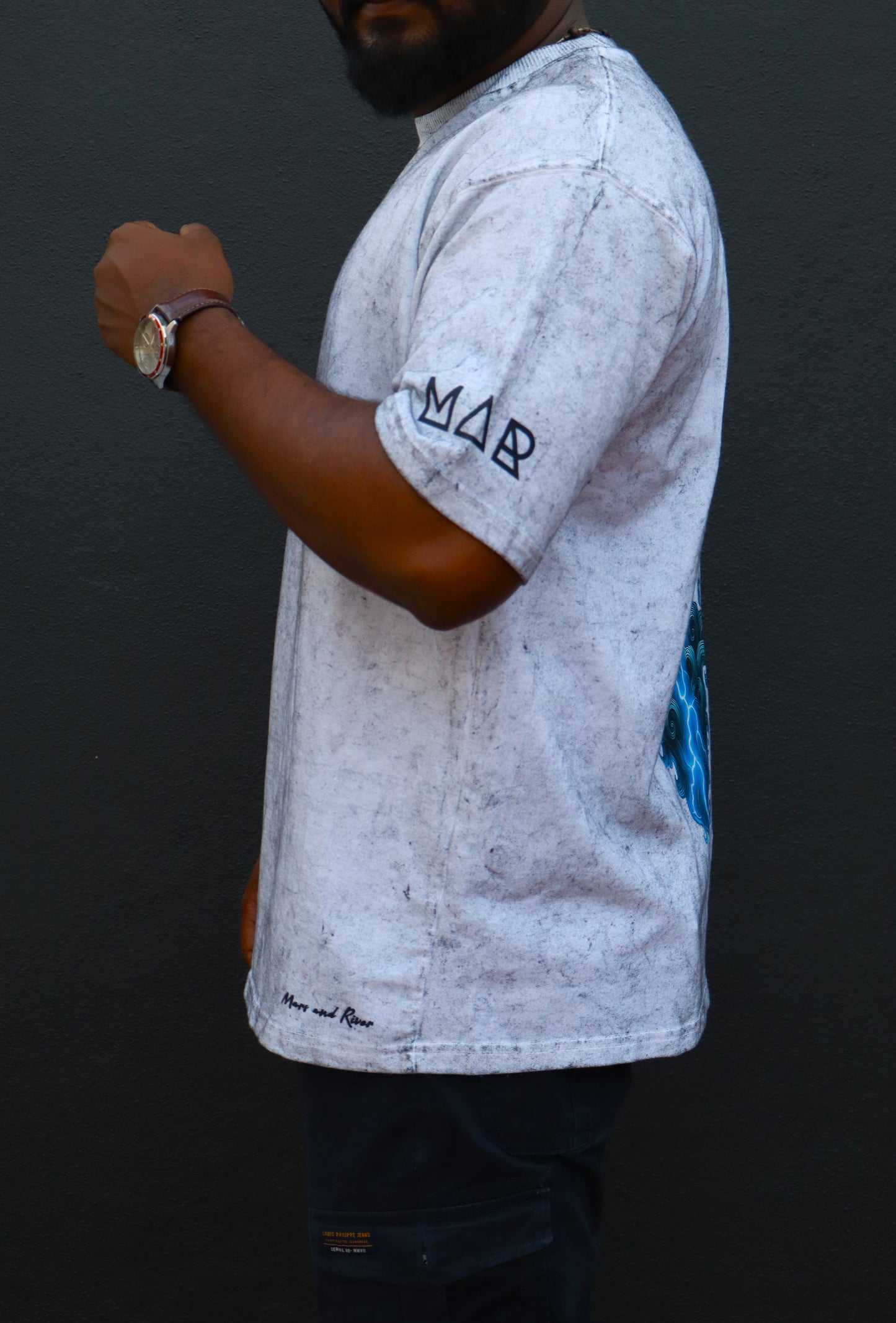 Oversized Acid Washed T-Shirt: Zeus
