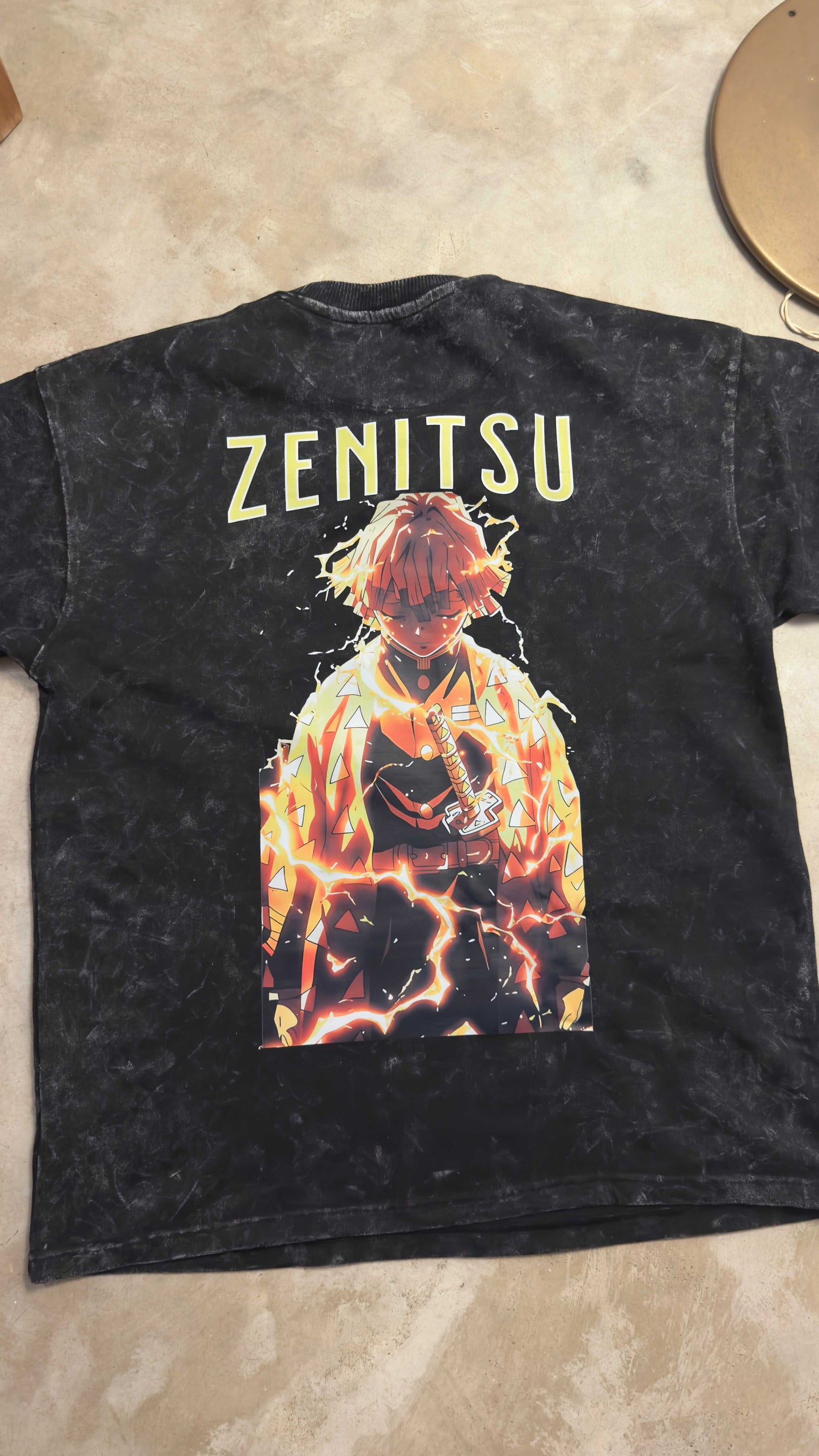 Oversized Acid Washed T-Shirt: Zenitsu