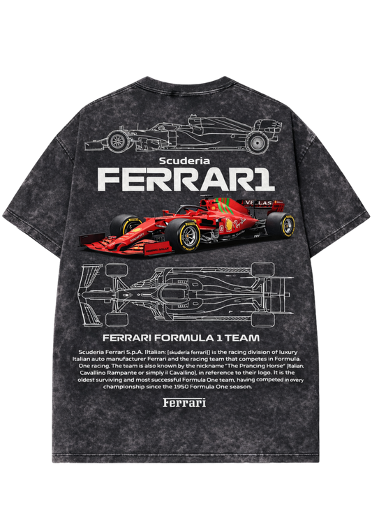 Oversized Acid Washed T-Shirt : Formula 1