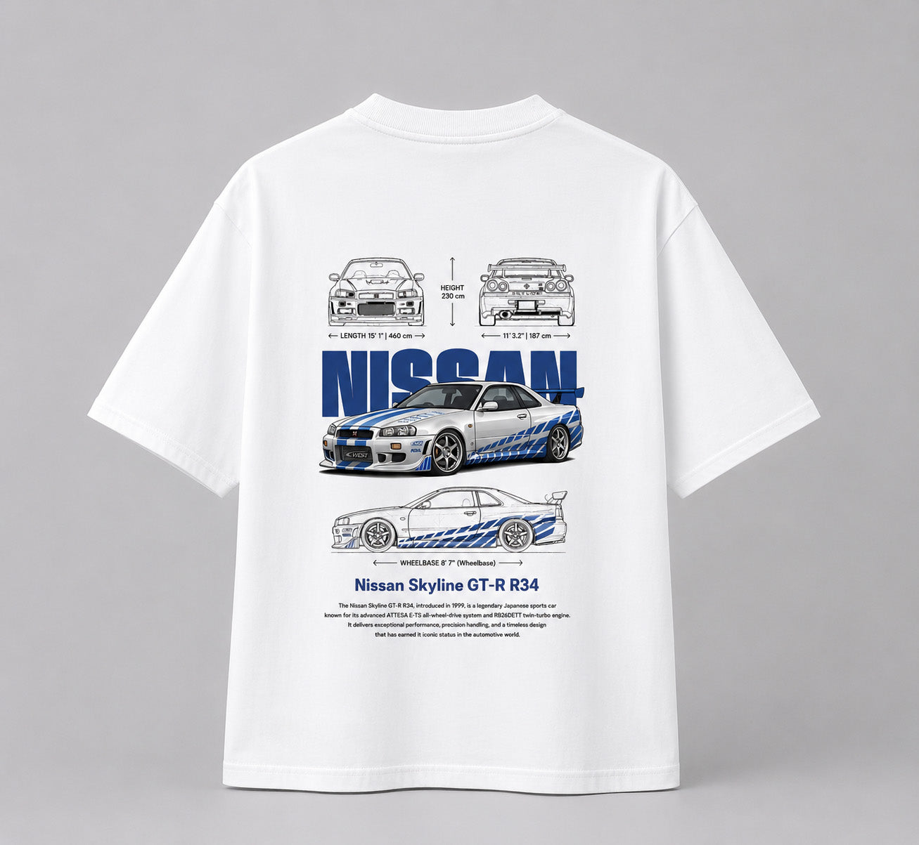 Oversized T-Shirt: Nissan Skyline GT-R R34